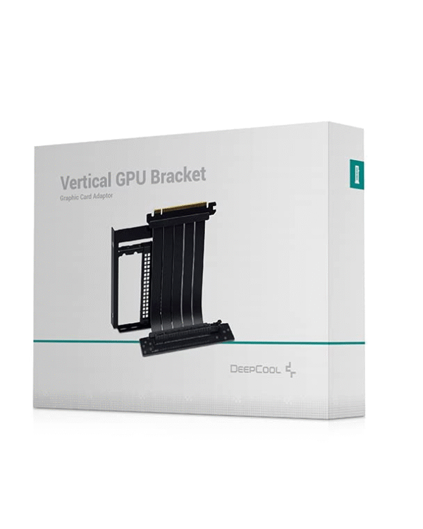 DeepCool Vertical GPU Bracket PCIe 4.0 Vertical GPU Mount Accessory , Riser Cable High Speed Flexible Extender Card Extension Port 90 Degree – Black - Image 2