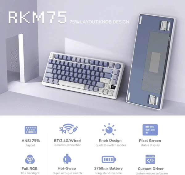 RK ROYAL KLUDGE M75 OCEAN BLUE - Image 4