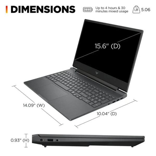 Victus by HP Intel® Core™ i5-13420H | 8GB DDR4 RAM , 512GB NVMe SSD | RTX™ 3050 , 6GB | 15.6-inch FHD 144 Hz IPS Display | Backlit Keyboard | Windows 11 | Moonstone Grey  15-fa2013dx - Image 4