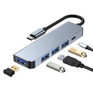 5 in 1 USB-C / Type-C to USB HUB Adapter , Compatible with USB 1.1/2.0/3.0, PD 100W charging ,Fast heat dissipation ,  BYL-2301T