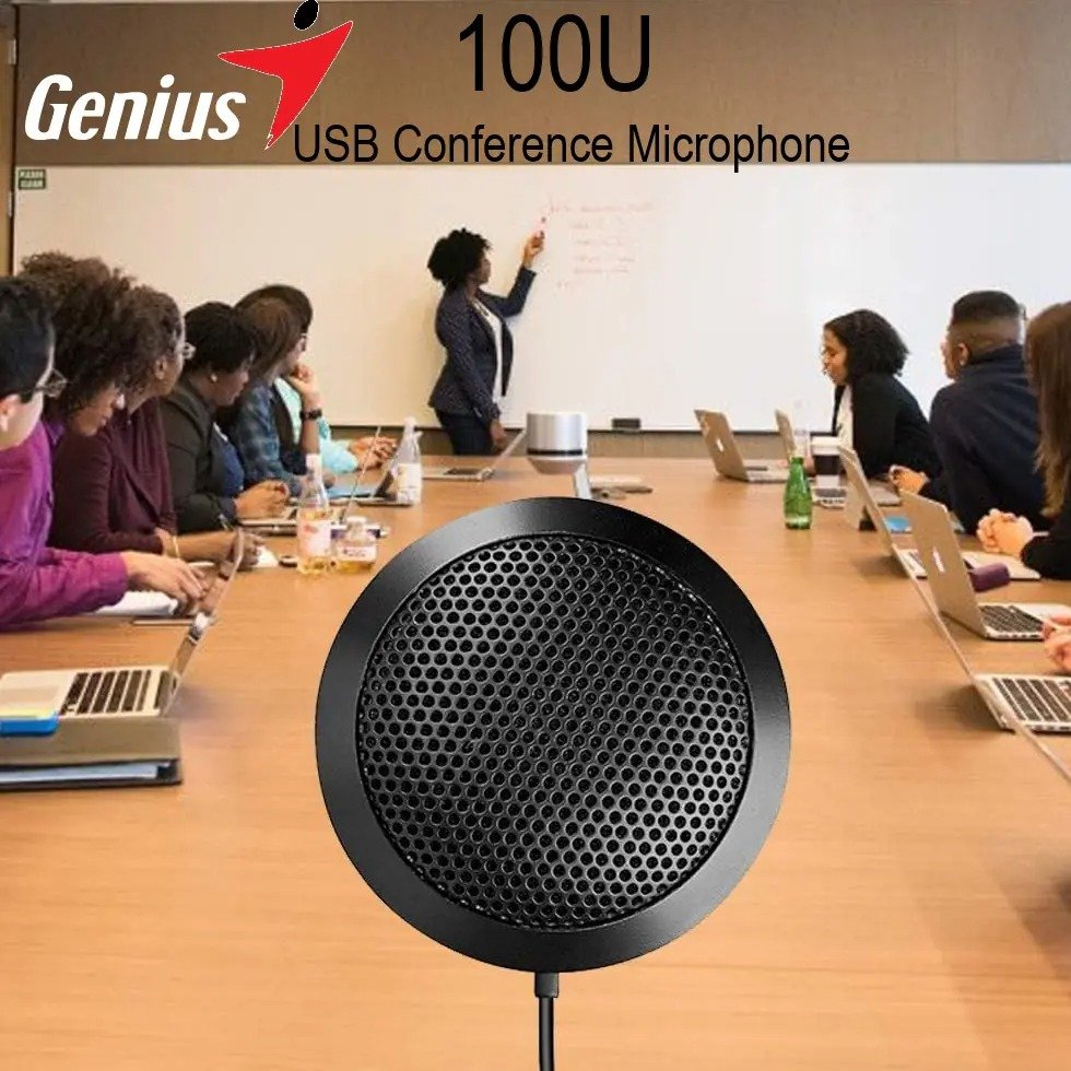 Genuis USB Conference Microphone for Computer, 360° Omnidirectional Condenser PC Microphones with Plug & Play Compatible with Mac OS X Windows for Video Meeting, Gaming, Chatting, Skype