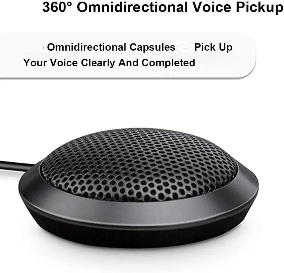 Genuis USB Conference Microphone for Computer, 360° Omnidirectional Condenser PC Microphones with Plug & Play Compatible with Mac OS X Windows for Video Meeting, Gaming, Chatting, Skype - Image 3