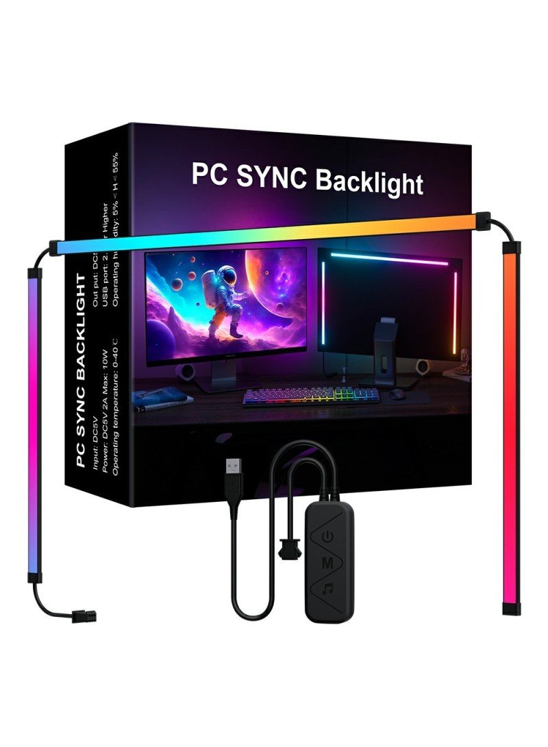 24|27 Inch For 27 Inch Monitor RGB Color Gaming Light Strip Smart Control PC Sync Backlight Light Bar DX23014-1 - Image 5