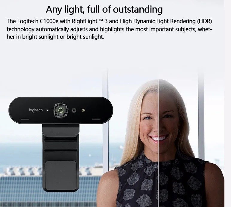 Logitech Brio 4K Pro Webcam C1000e with Privacy Shutter , Ultra 4K HD Video Calling, Noise-Canceling mic, HD Auto Light Correction, Wide Field of View, Works with Microsoft Teams, Zoom - Image 7