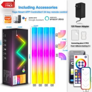 Glide Led Wall Lights, Smart RGBIC Bar Shape Lights