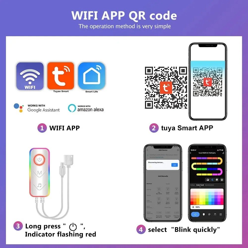 Glide Led Wall Lights, Smart RGBIC Bar Shape Lights - Image 2