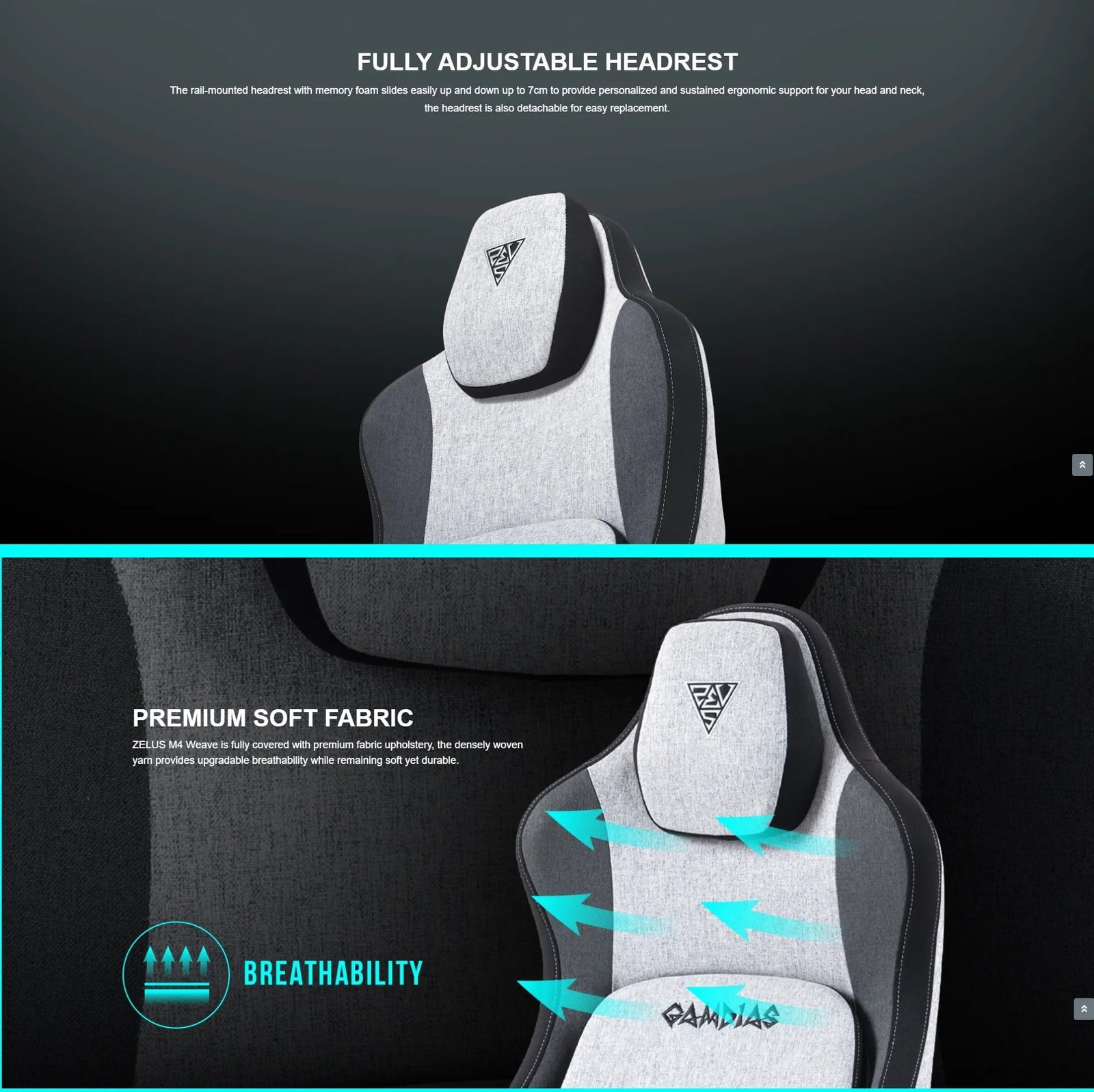 GAMDIAS ZELUS M4 Weave Ergonomic Gaming Chair - Image 2