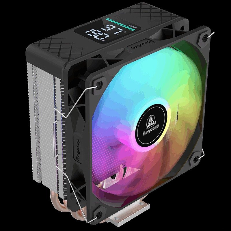 Segotep F16 ARGB CPU Air Cooler with 6×6mm Copper Heat Pipes, Detachable Digital Display, 120mm Hydraulic Bearing Fan, 155mm Tower Height, Intel LGA/AMD AM4/AM5 Compatible | Black - Image 4